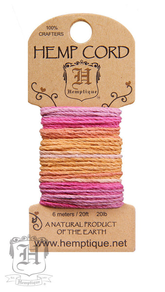 Hemp Cord Mini Card Variegated - Taffy #20